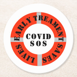 Frühe Behandlung Rette Leben Runder Pappuntersetzer