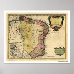 Frühe Brasilien-Karte 1719 Poster
