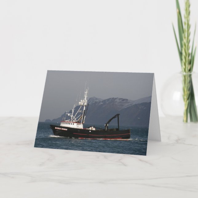 Frühe Dämmerung, Krabben-Boot im niederländischen Karte (Vorderseite)