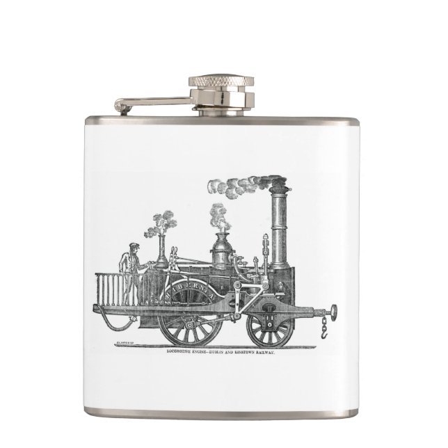 Frühe Dampflokomotive Flachmann (Vorderseite)