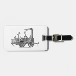 Frühe Dampflokomotive Gepäckanhänger