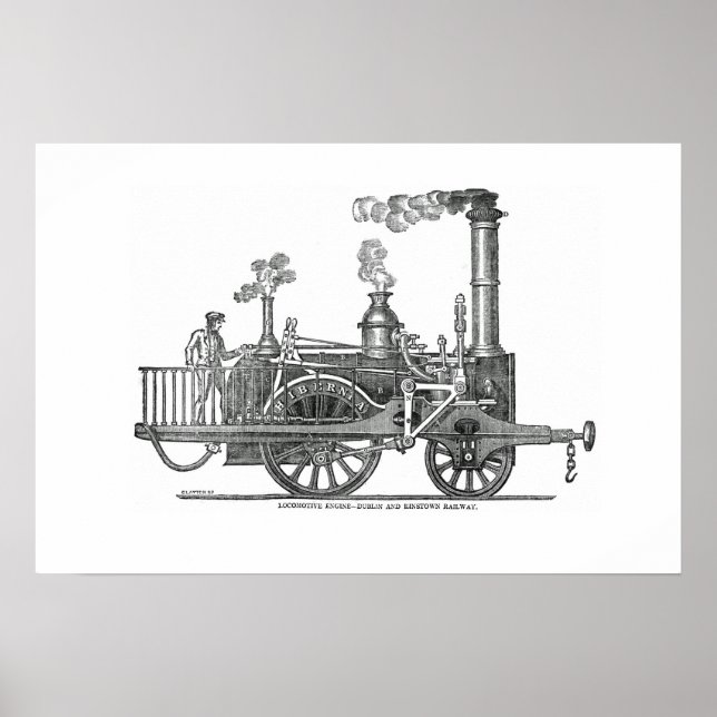 Frühe Dampflokomotive Poster (Vorne)