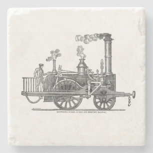 Frühe Dampflokomotive Steinuntersetzer