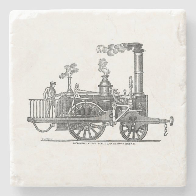 Frühe Dampflokomotive Steinuntersetzer (Vorderseite)