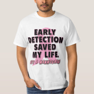 Frühe Entdeckung rettet Leben-Brustkrebs-Entwurf T-Shirt