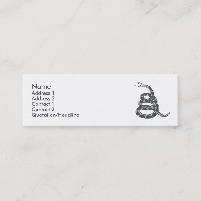 Frühe Geklapper-Eisen-Visitenkarte Mini Visitenkarte (Vorderseite)