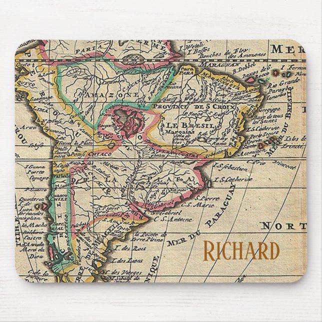 Frühe Karte Südamerikas personalisieren Mousepad (Vorne)