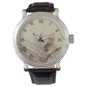 Frühe Pflaumenblüten von Nishimura Goun, Eulen-Kun Armbanduhr