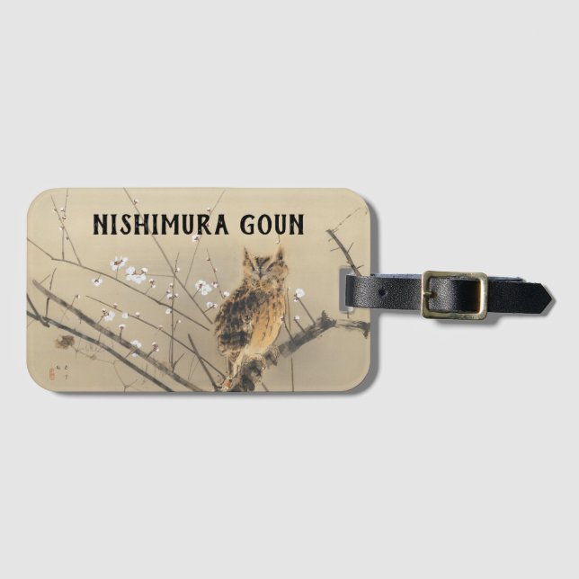 Frühe Pflaumenblüten von Nishimura Goun, Vintages  Gepäckanhänger (Vorderseite (Horizontal))