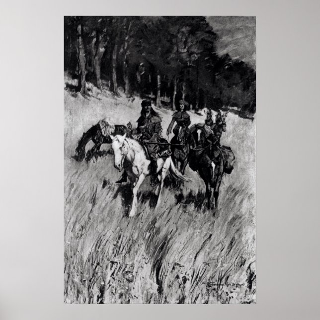 Frühe Pioniere auf der blauen Brücke Poster (Vorne)