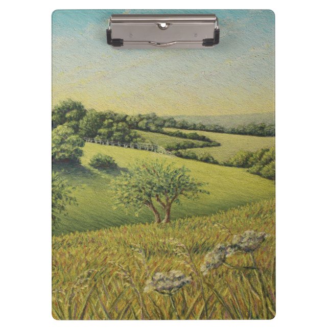 Früher Abend Sun, Epsom-Abstiege, Surrey Klemmbrett (Vorderseite)