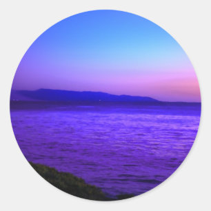 Früher Abends-Nebel Runder Aufkleber