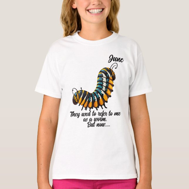 "Früher.." Der T - Shirt eines anpassbaren Mädchen (Vorderseite)