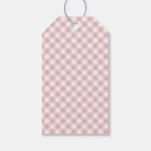 Früher Herbst-Retro-Gingham Gedämpfte Rose Geschenkanhänger