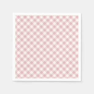 Früher Herbst-Retro-Gingham Gedämpfte Rose Serviette