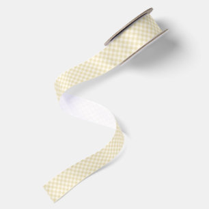 Früher Herbst-Retro-Gingham Goldenes Weizen Satinband