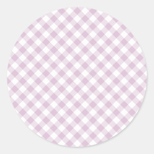 Früher Herbst-Retro-Gingham Warmes Lila Runder Aufkleber