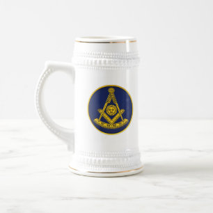 Früher Master Freemason Square und Compass Masonic Bierglas