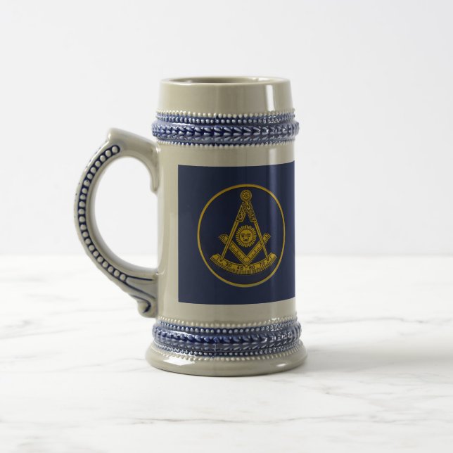 Früher Master Freemason Square und Compass Masonic Bierglas (Links)