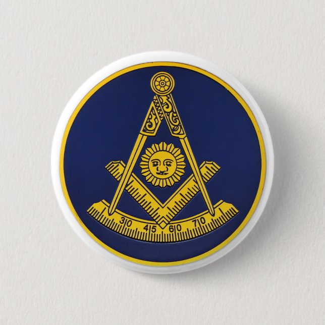 Früher Master Freemason Square und Compass Masonic Button (Vorderseite)