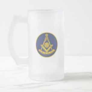 Früher Master Freemason Square und Compass Masonic Mattglas Bierglas
