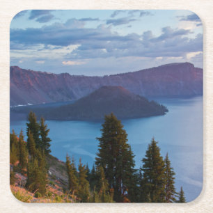 Früher Morgen, Crater Lake Rechteckiger Pappuntersetzer