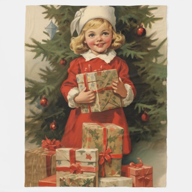 Früher perfekte antike Weihnachtsdecke Fleecedecke (Vorderseite)