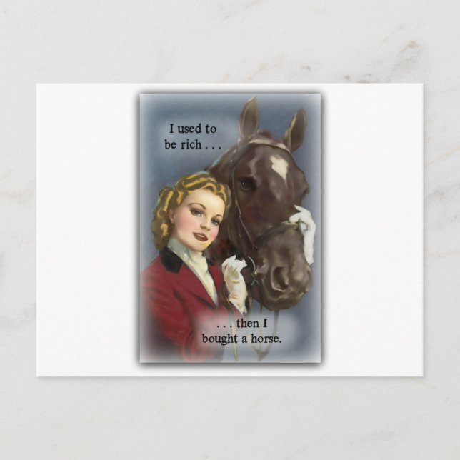 Früher reich, ein Pferd gekauft Postkarte (Vorderseite)