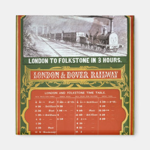 Früher Zeitplan für das London zu Dover-Eisenbah Magnet