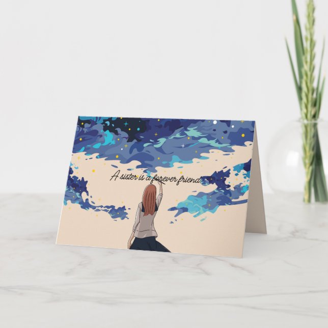 FRÜHERE SCHWESTER- UND FREUNDKARTE DANKESKARTE (Vorderseite)