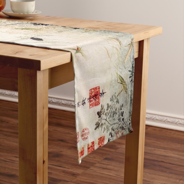 Früherer Herbst Antike chinesische Kunst Kurzer Tischläufer (Beispiel)