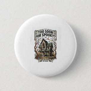 Frühes Halloween-Shirt Vintage Spukhaus-Design Button