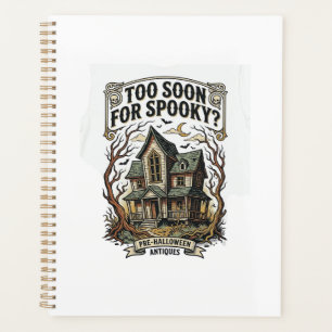 Frühes Halloween-Shirt Vintage Spukhaus Design Planer