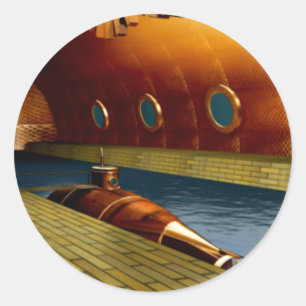 frühes U-Boot Runder Aufkleber