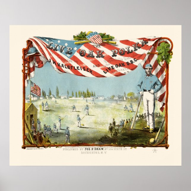 Früheste Baseball-Printwerbung Poster (Vorne)