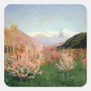Frühjahr 1890 in Italien Quadratischer Aufkleber