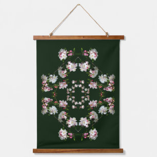 Frühjahr Apple blüht floral Abstrakt Wandteppich Mit Holzrahmen