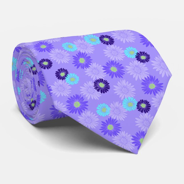 Frühjahr bläst Daisy floral Orchid zweiseitig Krawatte (Gerollt)