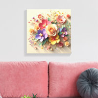 Frühjahr blüht 3D-Grußkarte - Lebhafte Rose