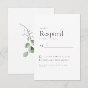 Frühjahr Botanische Weiße Hochzeit RSVP Karte