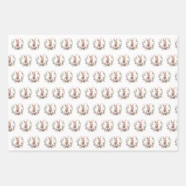 Frühjahr Bunny Oaster Egs Garland Wreath Geschenkpapier Set