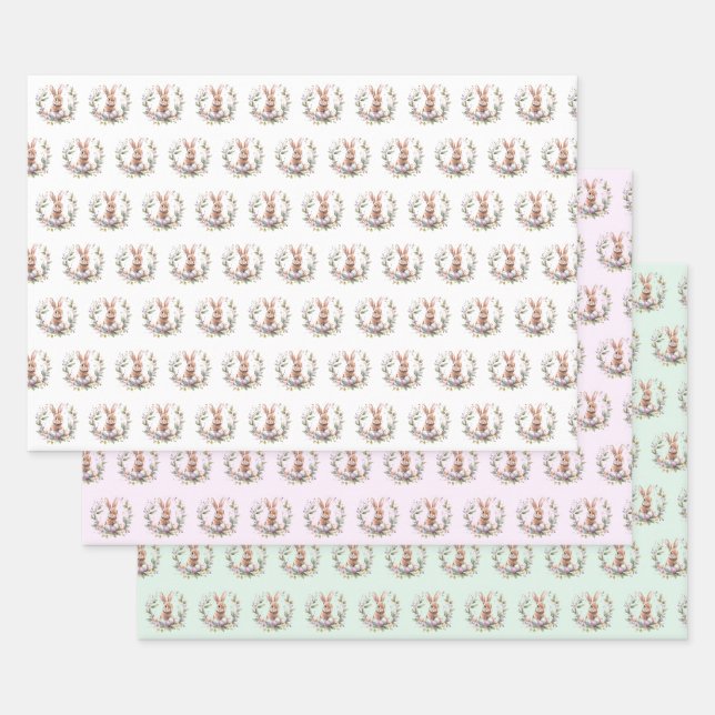 Frühjahr Bunny Oaster Egs Garland Wreath Geschenkpapier Set (Set)