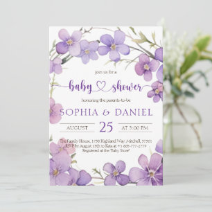 Frühjahr Delicate Violet Blume Babydusche Einladung