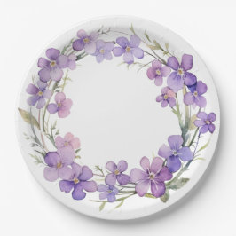 Frühjahr Delicate Violet Blume Babydusche Pappteller