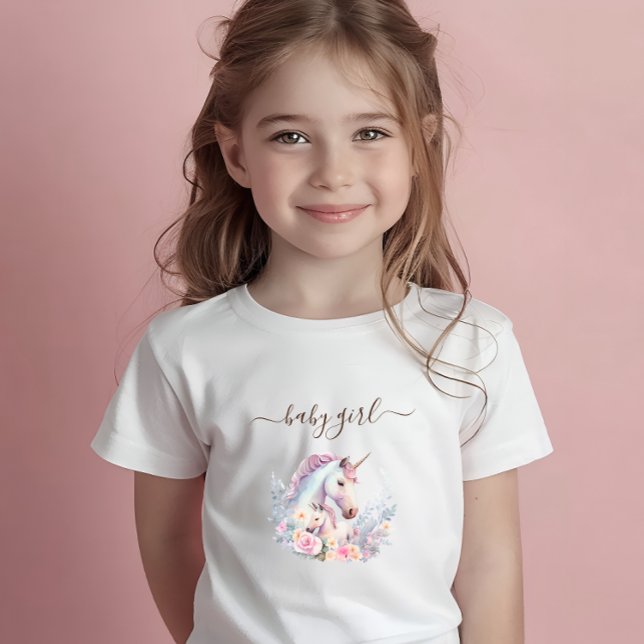 Frühjahr Einhorn Wasserfarbe Baby T-shirt (Spring Unicorn Watercolor Baby T-Shirt)