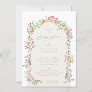 Frühjahr Elegant Dainty Floral Arch Baby Dusche Einladung