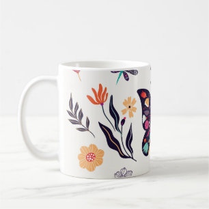 Frühjahr-Elemente Schmetterlinge Vögel Blume Kaffeetasse
