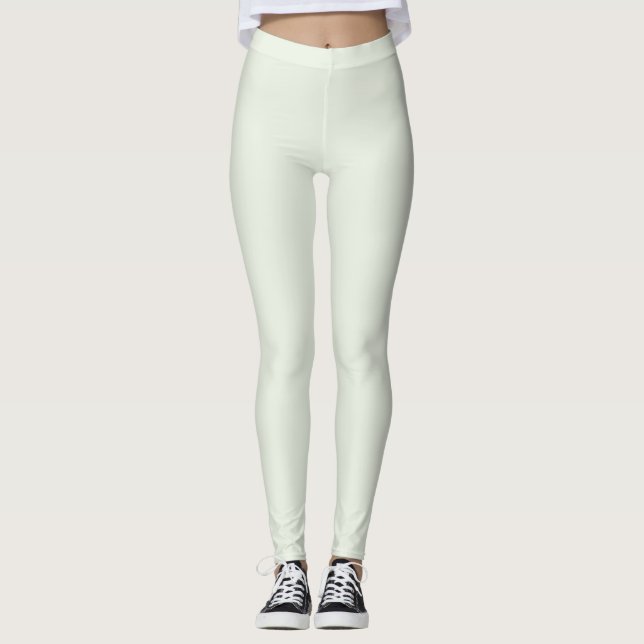 Frühjahr Flüstern Grün Solid Farbe Leggings (Vorderseite)