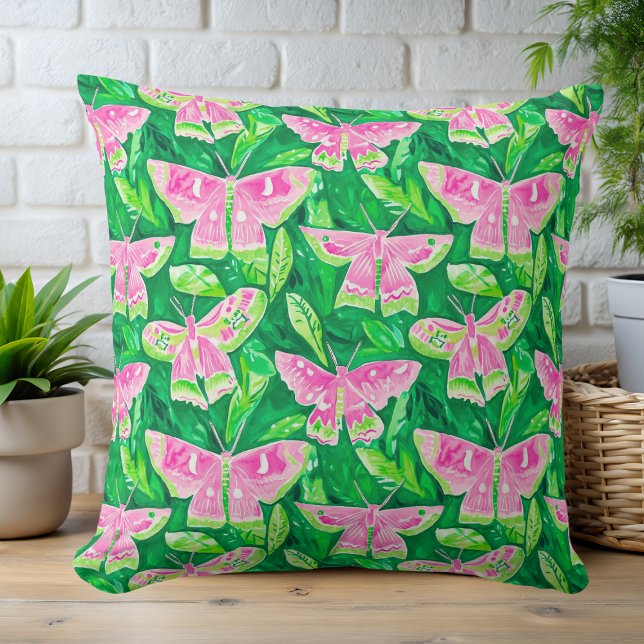 Frühjahr Frühjahr: Preppy Pink & Green Motion Kissen (Von Creator hochgeladen)