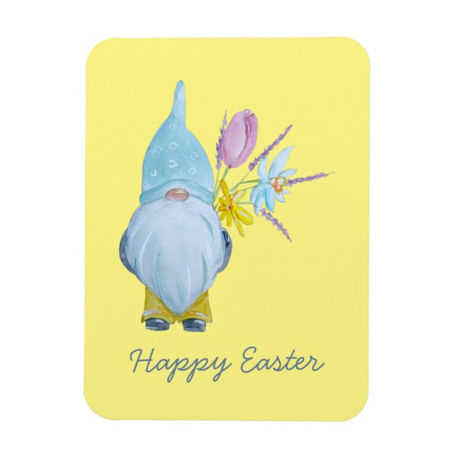 Frühjahr Gnome Happy Oaster Magnet (Vertikal)